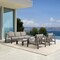 Armen Living Mongo 4 Piece Outdoor Patio Furniture Set in Dark Brown Aluminum with Cushions 840254332416 - alternate 3